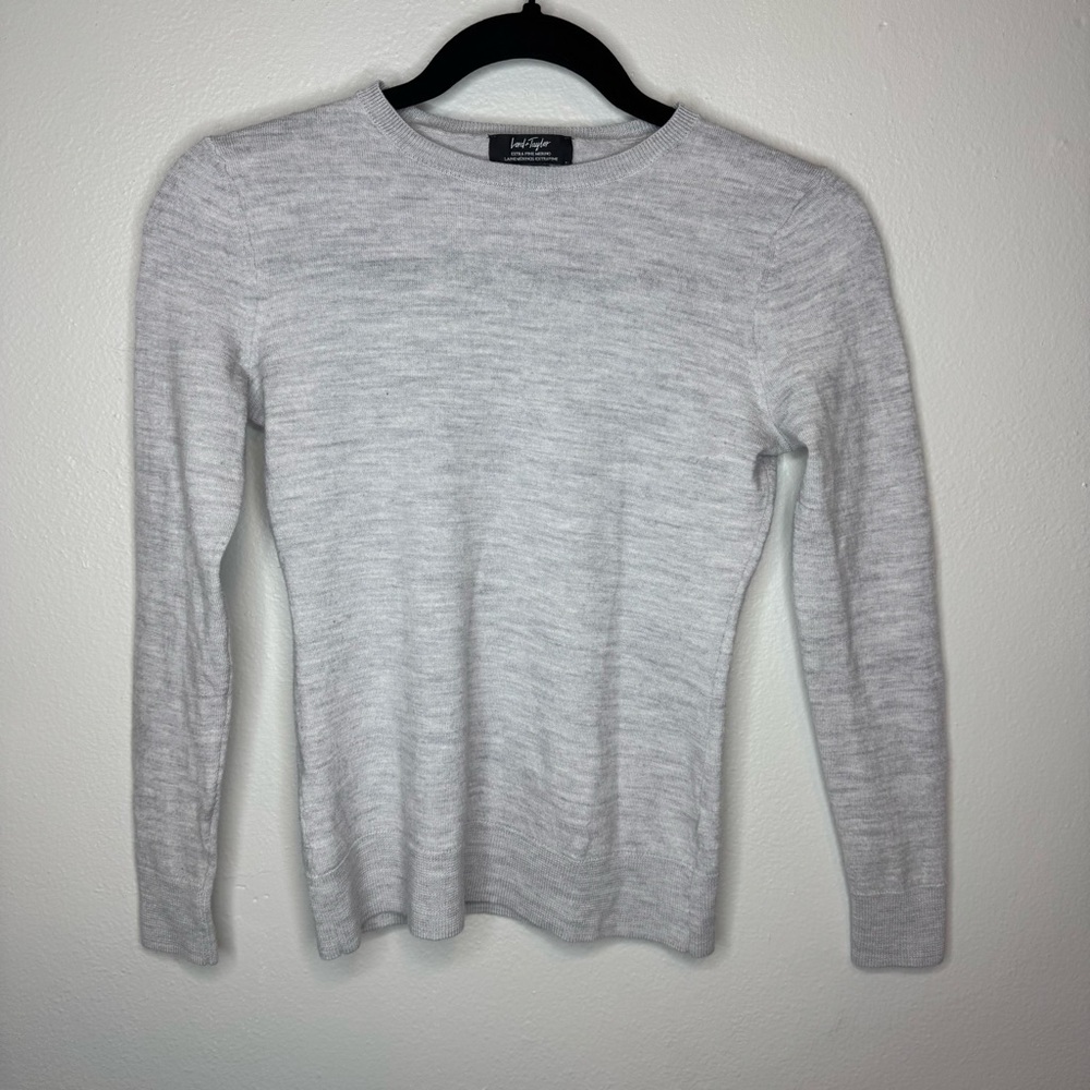 Lord & Taylor 100% Extra Fine Merino Wool Sweater